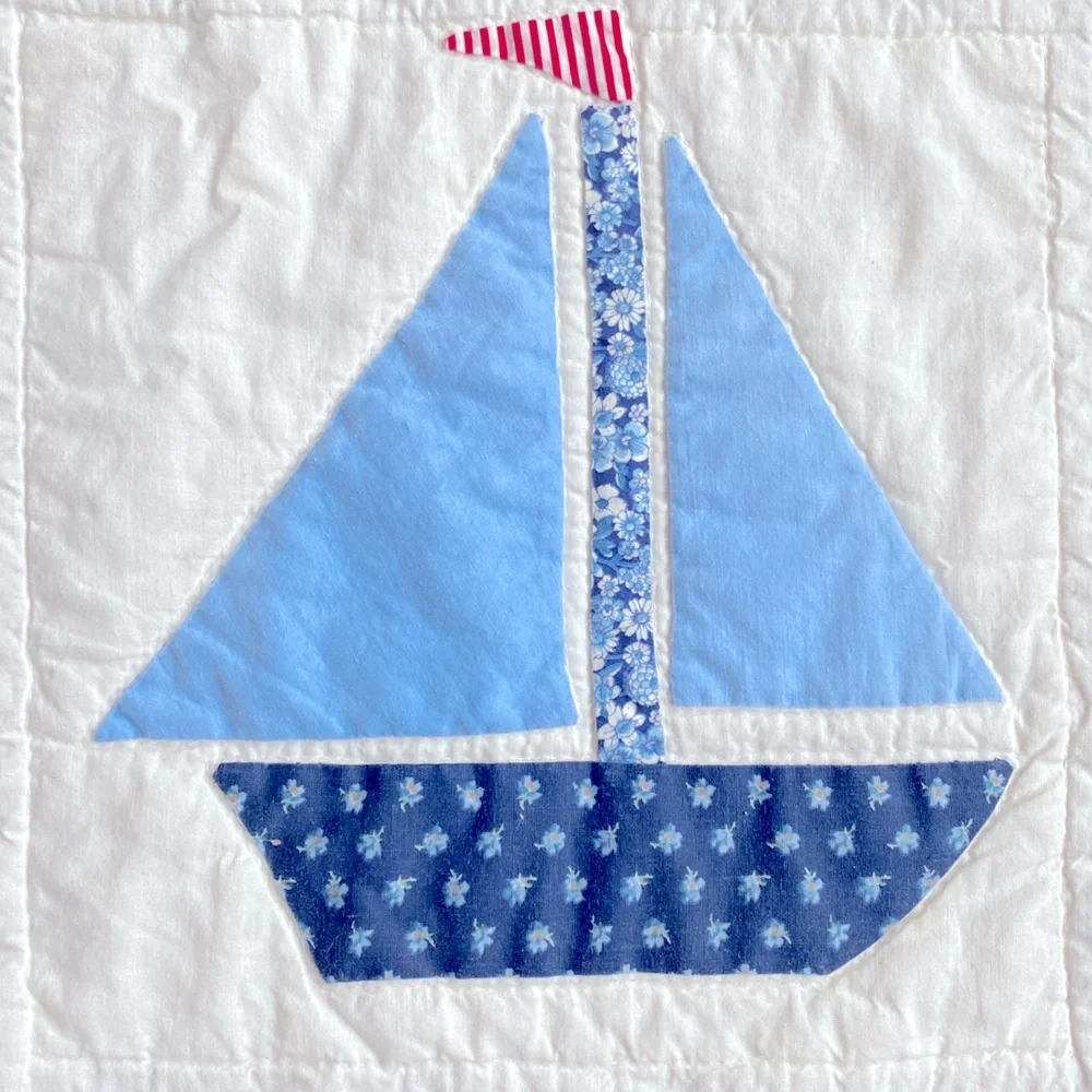 Quilted Boys Blanket or wall hanging  Airplanes, Sailboats, Car and more